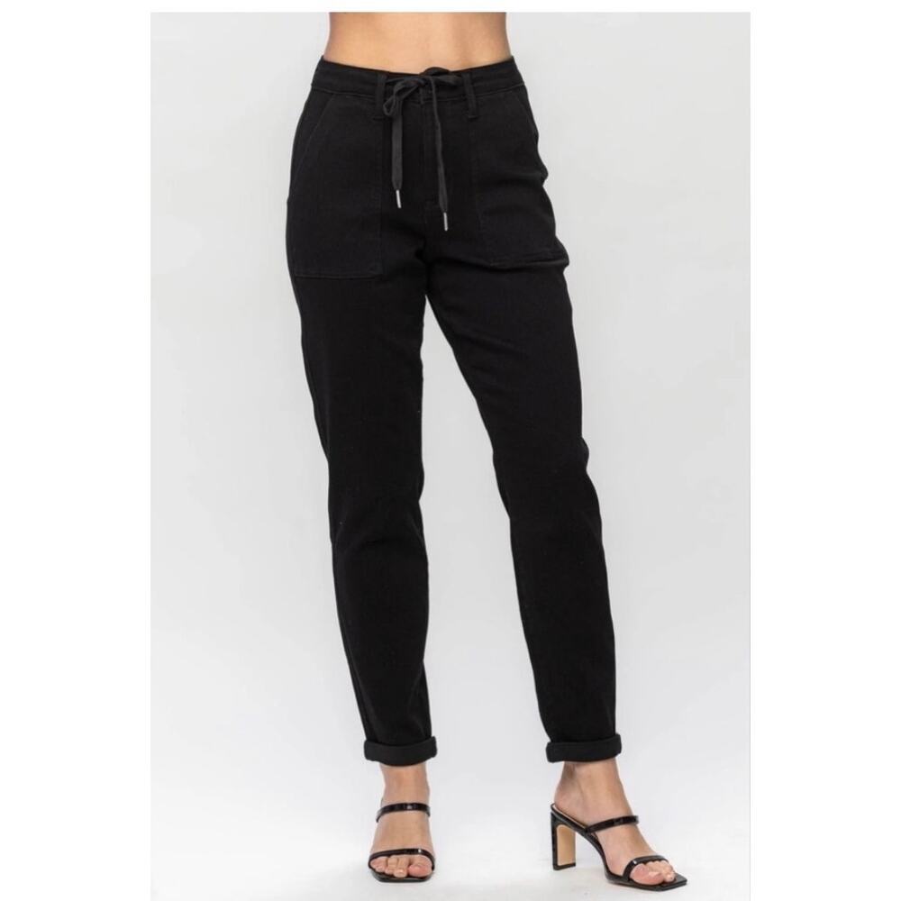 Judy Blue NWT Black High Rise Jogger Jeans Stretch Size 15/32 *88700 - Picture 1 of 13